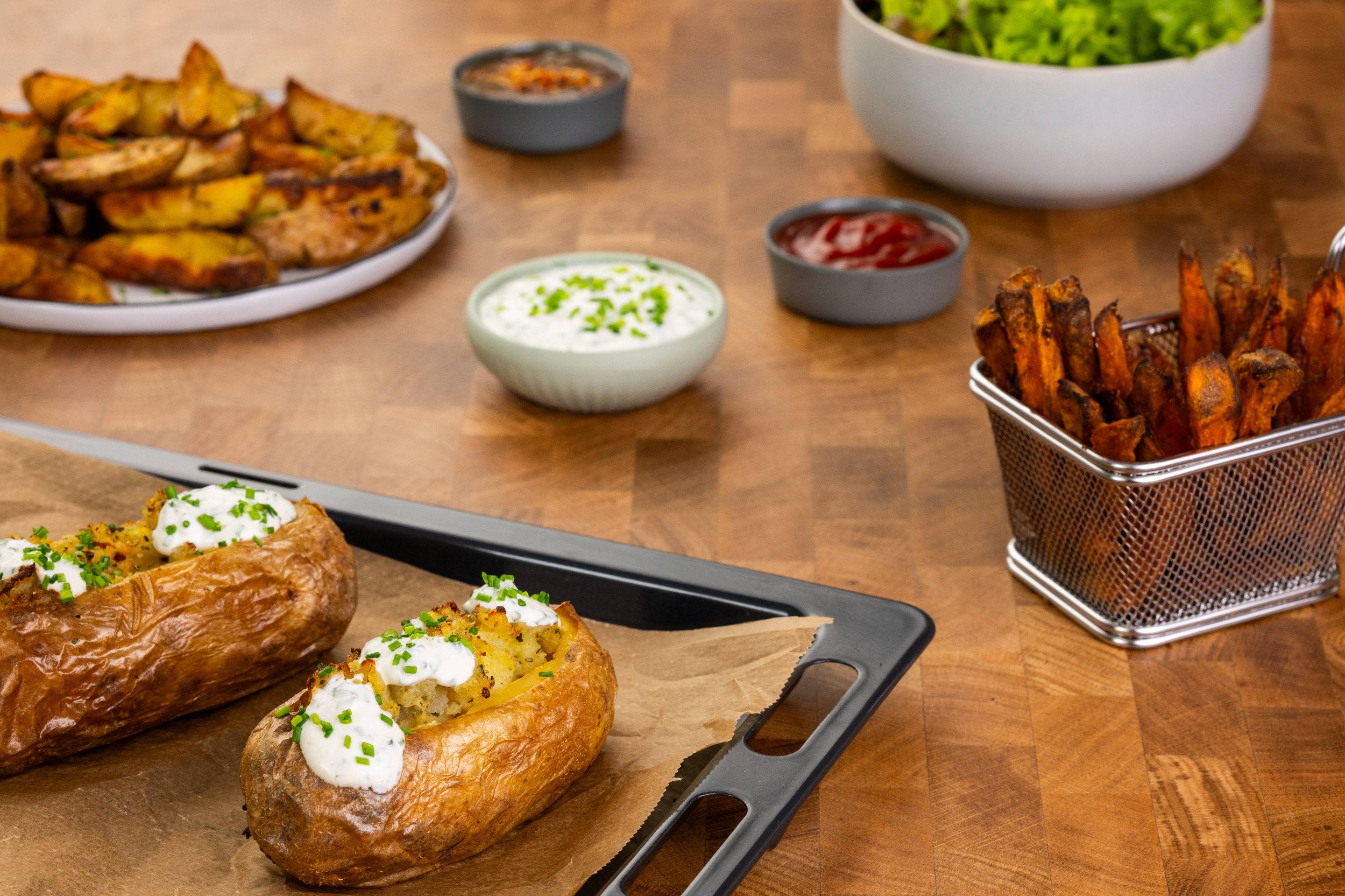 Baked Potatoes Mit Kräuterdip Landing Page