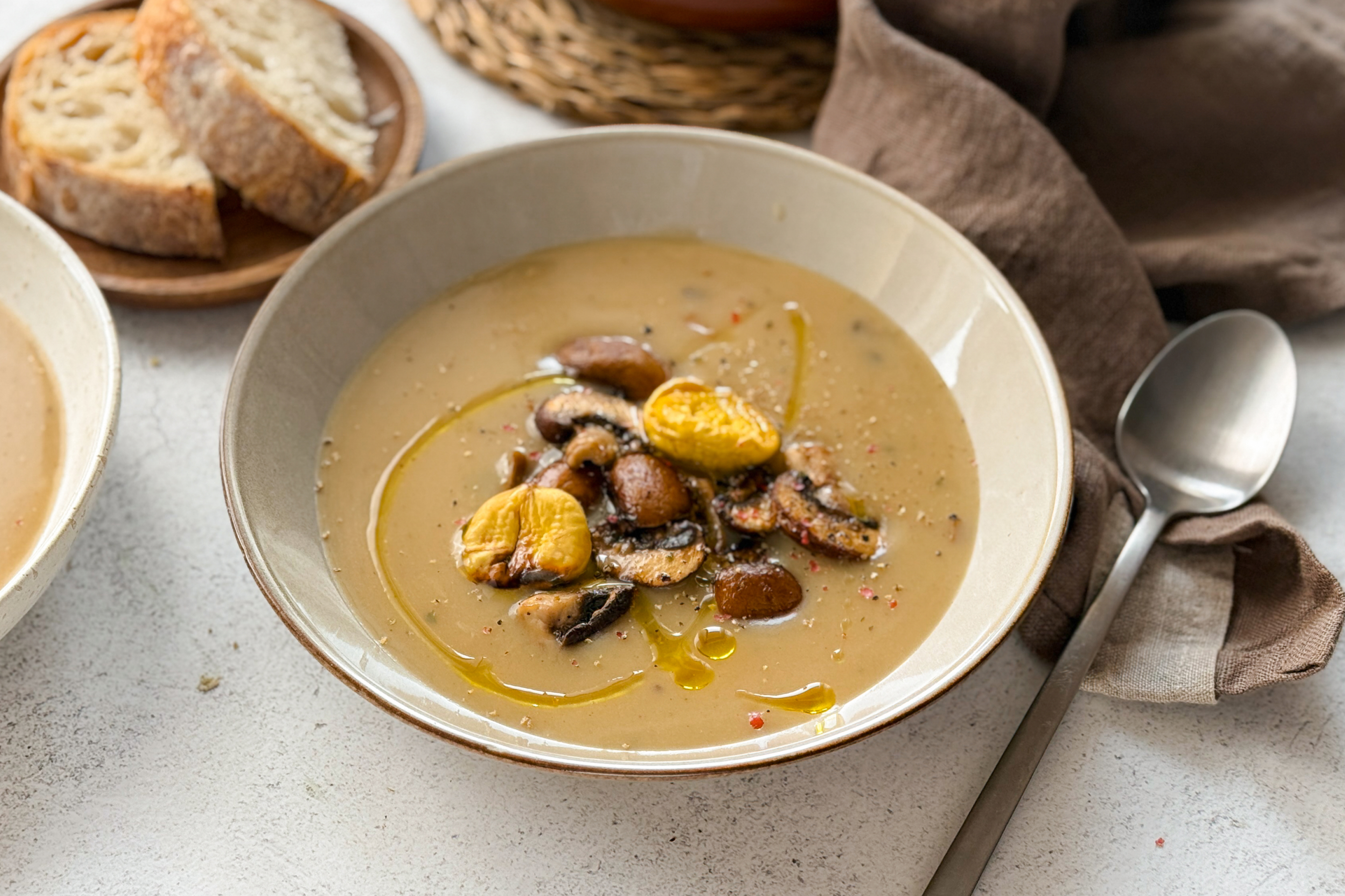 Creamy Chestnut And Mushroom Soup